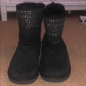 Black rhinestone Ugg boots